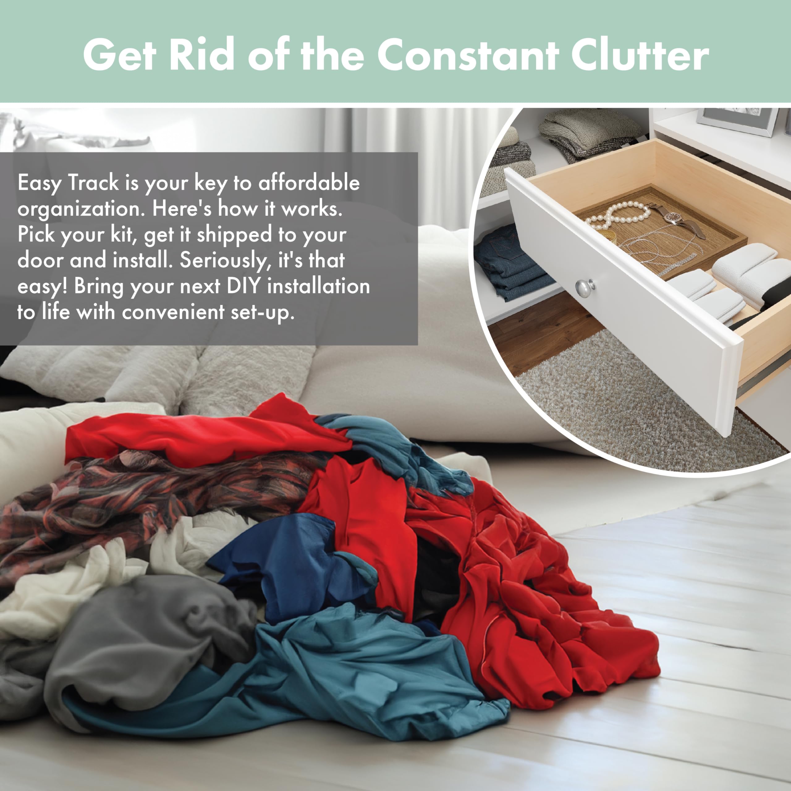 Easy Track Ultimate Corner Wood Kit Closet Organizer - White | Space-Saving Storage Solution for Bedrooms, Walk-In Closets & Home Organization