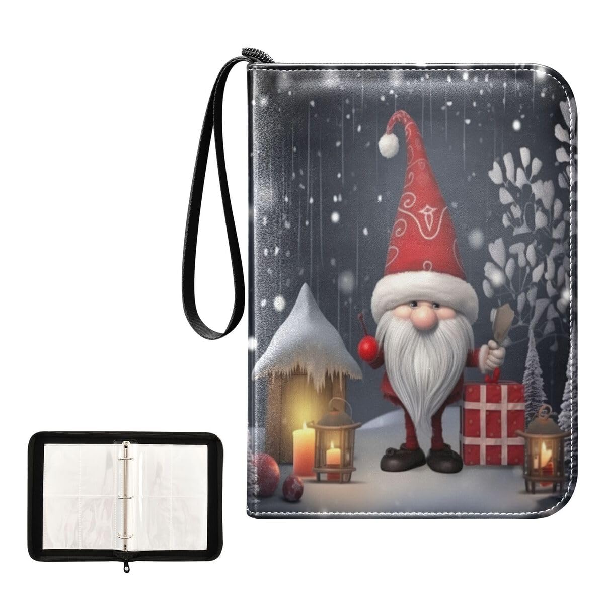 Santa Claus Themed 400-Pocket Trading Card Binder with Protective Sleeves - Premium Baseball, Football & Game Card Organizer for Collectors | Perfect for Sports Memorabilia Storage & Trading Card Displays