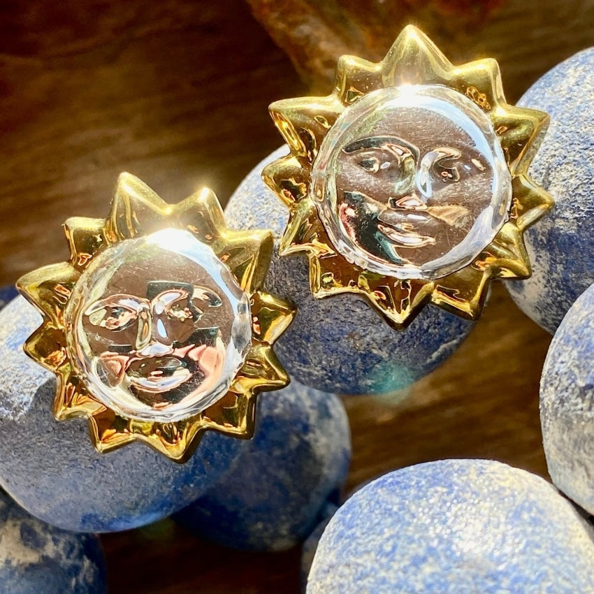 Authentic Mexican Sterling Silver & Brass Sun Pierced Earrings – Handmade Boho Jewelry for Women, Gift for Her | Perfect for Festivals, Parties & Everyday Wear