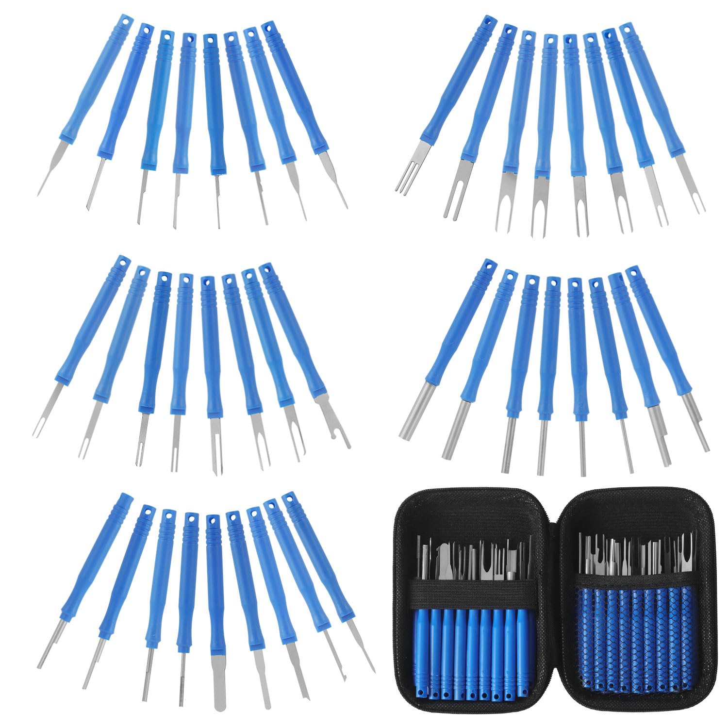 2024 Upgraded 41Pcs Blue Electrical Pin Removal Tool Kit - Professional Car Terminal Release Tool Set for Automotive & Household Devices | Perfect for Wiring Repairs, DIY Projects & Electrical Maintenance