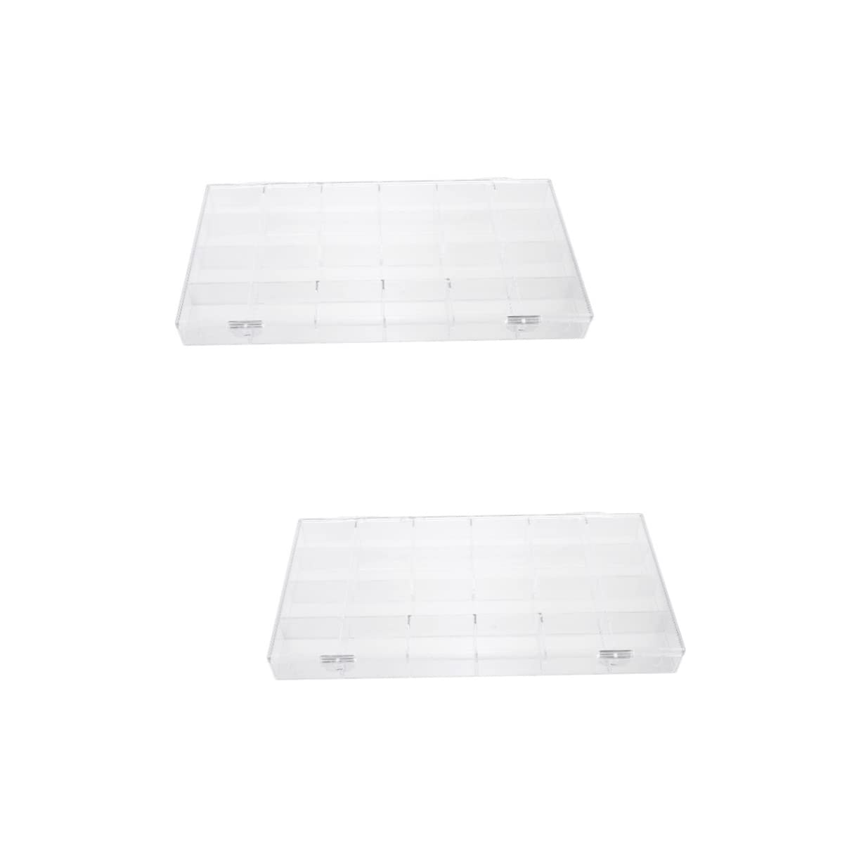 FRCOLOR 2-Pack Clear Acrylic Nail Organizer Storage Box - Display Case for Nail Gems, Ornaments & Manicure Tools - Perfect for Salon, Home Nail Art Organization & Jewelry Storage