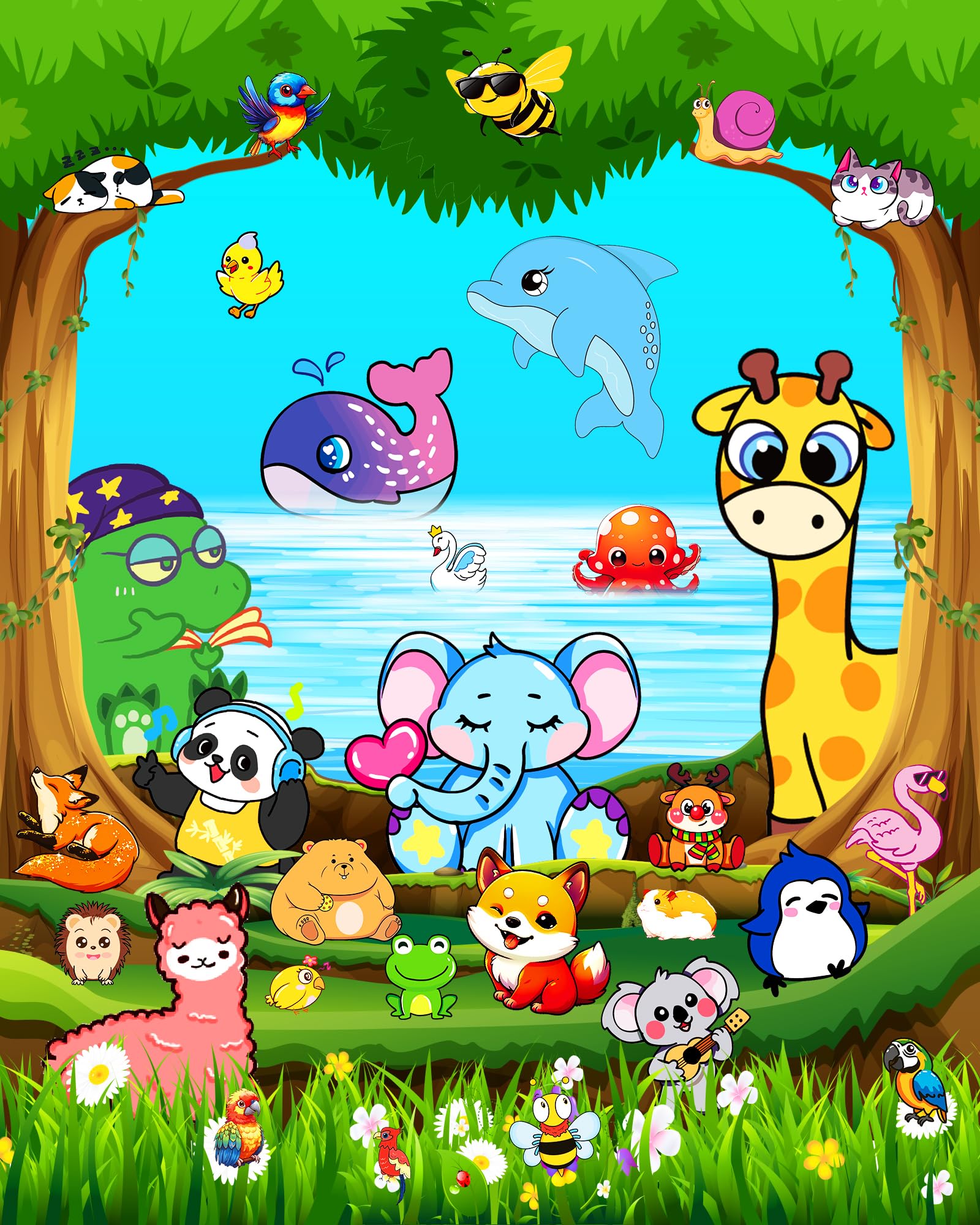 100Pcs Cute Animal Stickers for Kids - Waterproof Vinyl Decals for Water Bottles, Laptops, Phones, Cars & More - Fun Classroom Rewards & Elementary School Prizes - Perfect for DIY Crafts, Scrapbooking & Personalizing Belongings