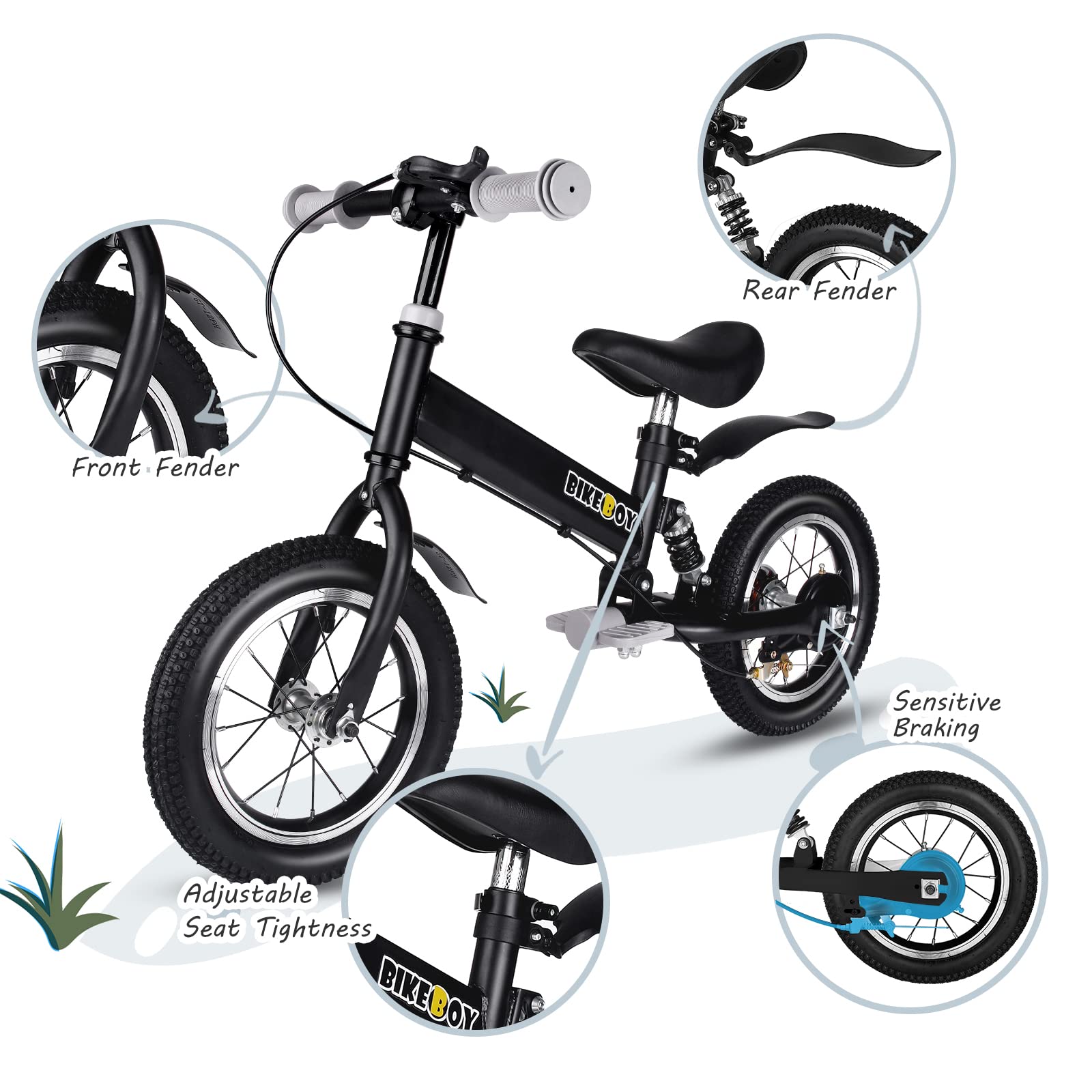 **2-in-1 Balance Bike for Kids Ages 2-6 | Convertible 12