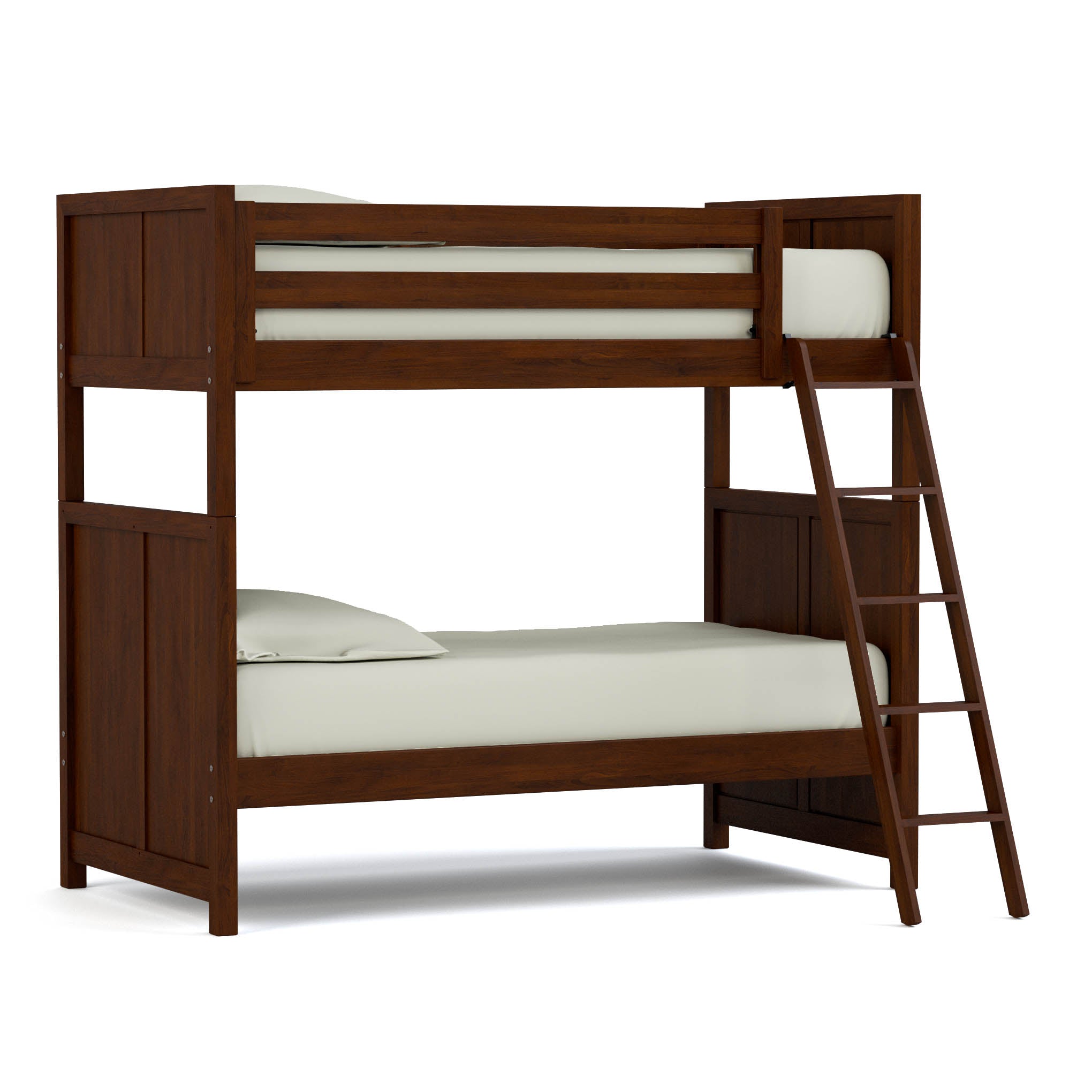 Dwyer Twin Over Twin Bunk Bed Set with Ladder & Guardrail - Sturdy Wooden Bunk Beds for Kids, Teens & Adults - Perfect for Small Bedrooms, Dorms & Guest Rooms