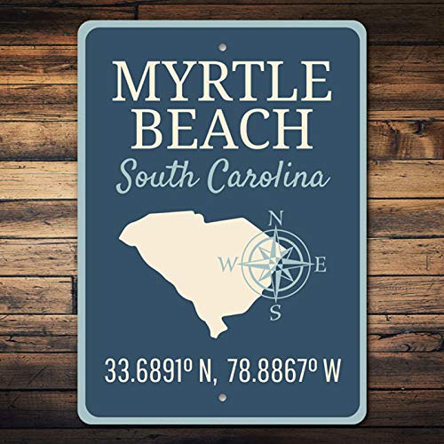 Myrtle Beach Coordinates Sign - 12