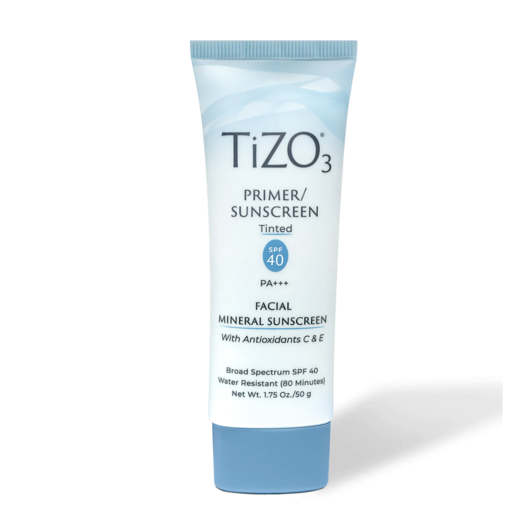 Tizo3 Primer Tinted SPF 40 - Mineral Sunscreen & Makeup Base for Daily Protection | Perfect for Sensitive Skin & Outdoor Activities