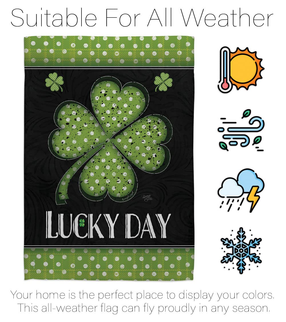 Lucky Clover St Patrick's Garden Flag 13x18.5