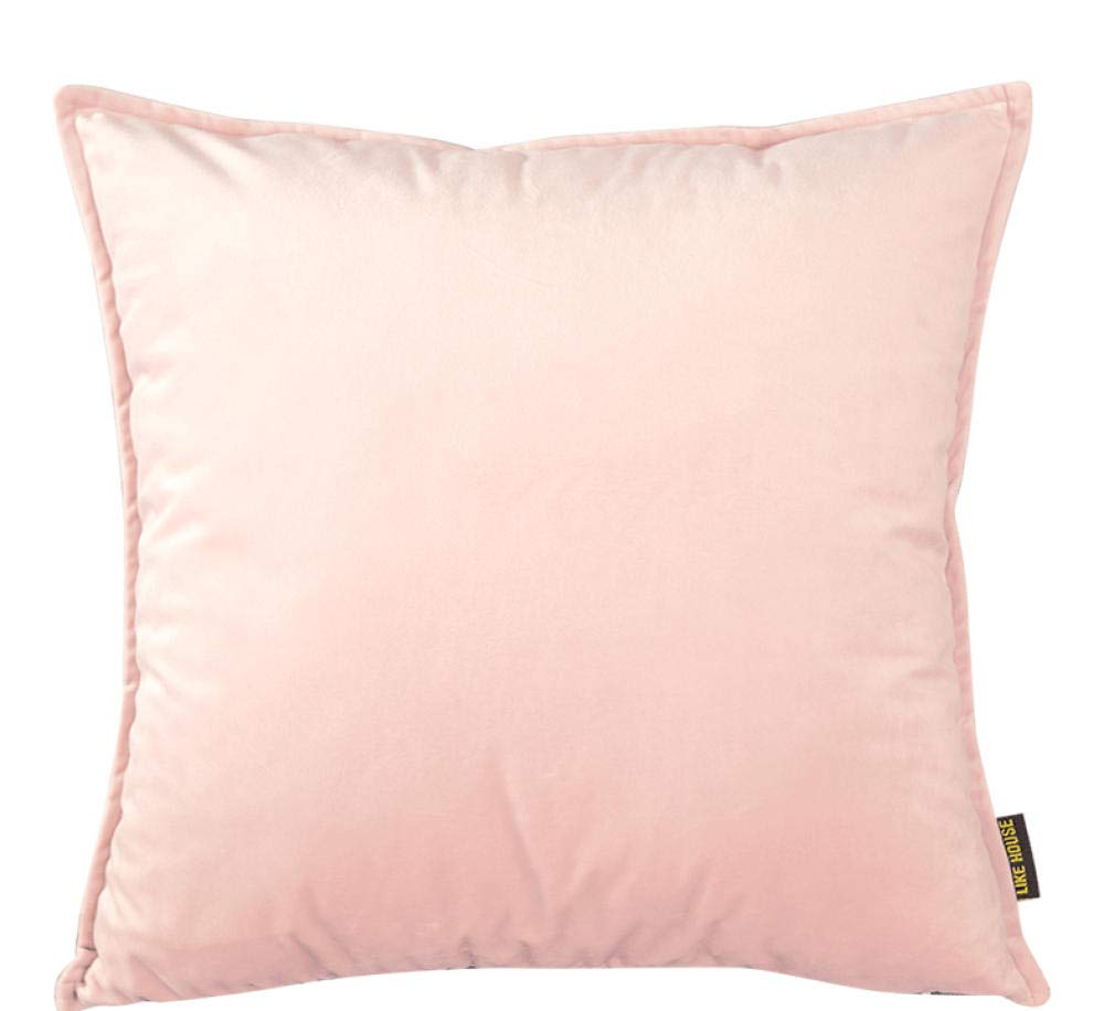 Luxury Velvet Sofa Pillow - 45x45cm Solid Pink Cushion for Living Room, Bed, Office | Soft & Stylish Home Decor