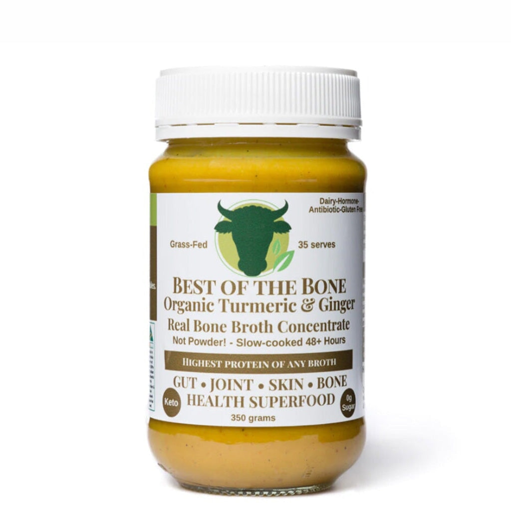 Best of the Bone Organic Turmeric & Ginger Bone Broth Concentrate - Keto & Paleo Friendly, Gut Health Support, Perfect for Soups, Stews & Wellness Shots