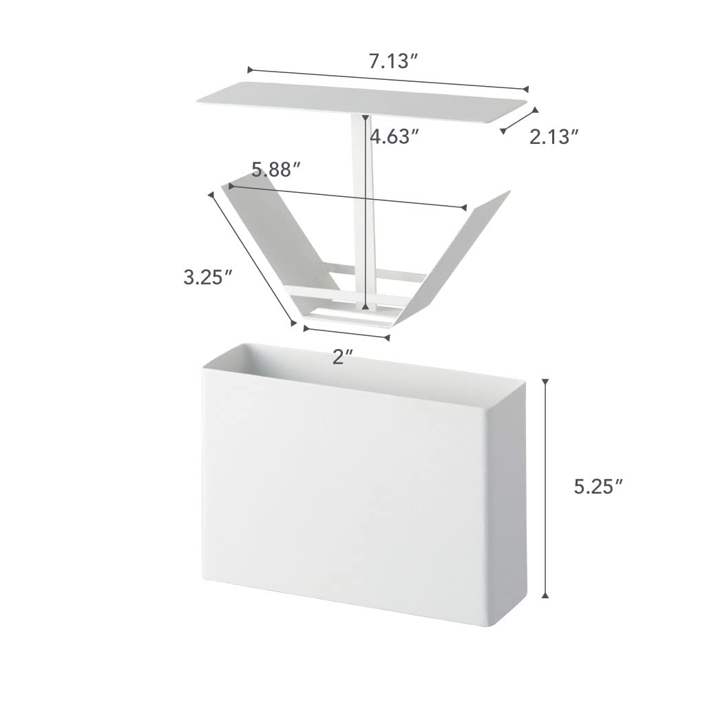 Yamazaki Home Coffee Filter Holder - White Kitchen Storage Container for Drip Coffee Filters - Perfect for Organizing Coffee Accessories in Small Spaces