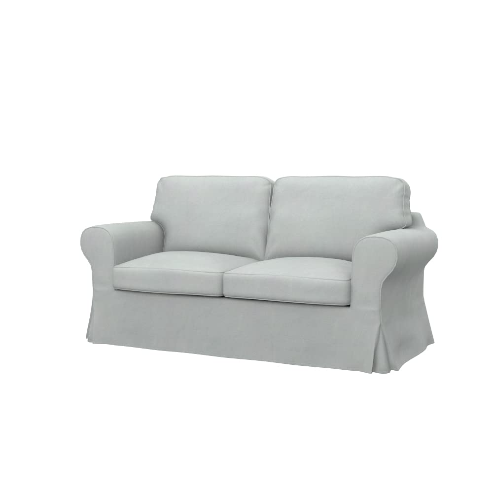 Replacement Cover for Ektorp 2-Seat Sofa - Eco-Friendly Faux Leather Slipcover in Light Grey | Perfect for Living Room, Office & Home Decor Upgrade