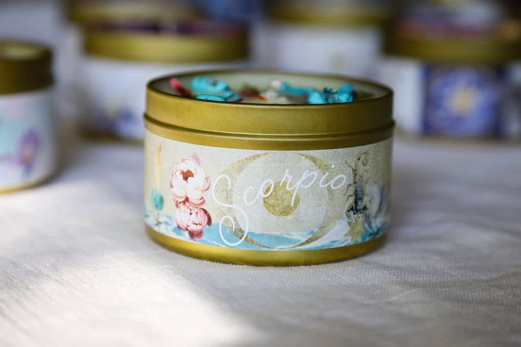 Scorpio Zodiac Scented Coconut Wax Candle - Unique Astrology Gifts for Women, Birthday Candles, Horoscope Sign Presents - Perfect for Meditation, Relaxation & Home Decor (Scorpio)