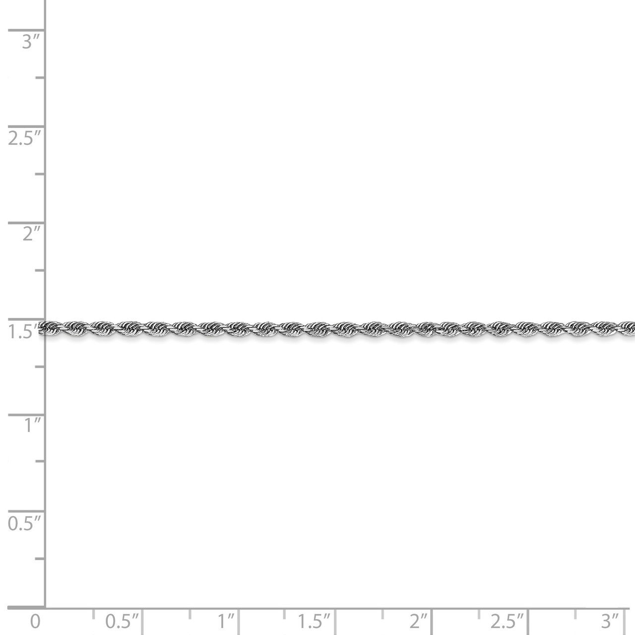 10K White Gold 2mm Diamond-Cut Quadruple Rope Chain - Anklet, Bracelet or Necklace for Women | Elegant Jewelry for Everyday Wear, Special Occasions & Gifts