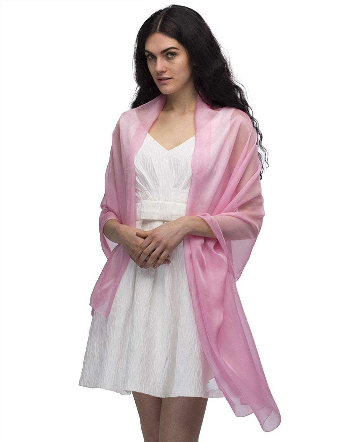 TMS Soft Chiffon Scarf for Women - Lightweight Sheer Shawl Wrap for Beach, Party & Evening Wear - Elegant Cover Up Accessory for Summer Outfits & Special Occasions
