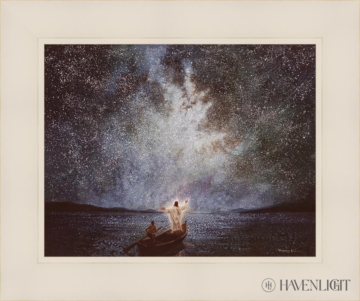 Calm And Stars By Yongsung Kim - Beautiful Celestial Wall Art for Home & Office Decor - Perfect for Bedroom, Living Room, Meditation Space