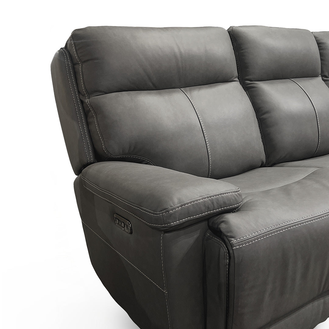 Fletcher Power Reclining Sofa - Modern Electric Recliner with USB Charging & Cup Holders | Perfect for Living Room, Home Theater & Family Movie Nights