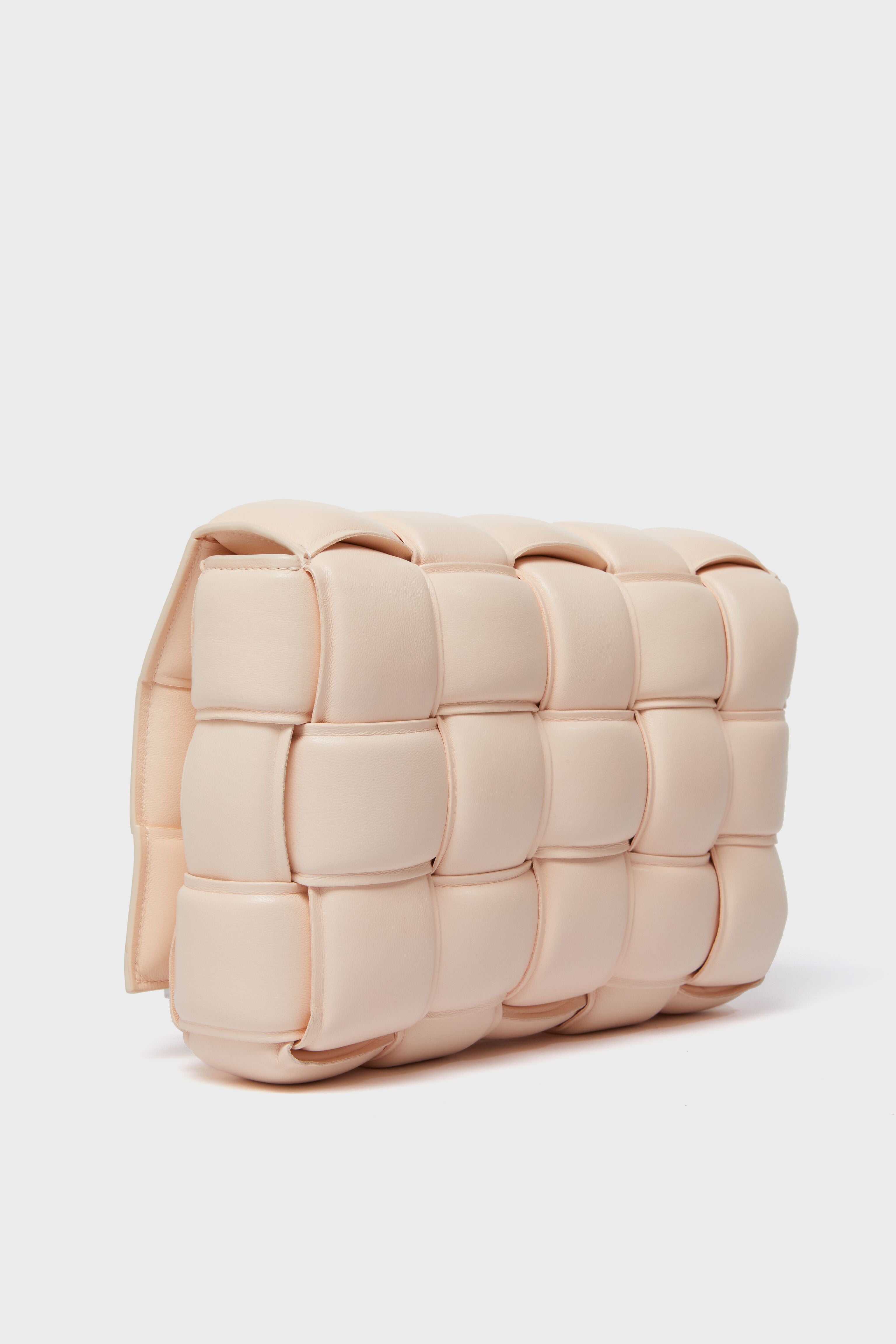 Bottega Veneta Pink Beige Maxi Intrecciato Cassette Bag - Luxury Leather Shoulder Bag for Women, Perfect for Work, Travel & Evening Events