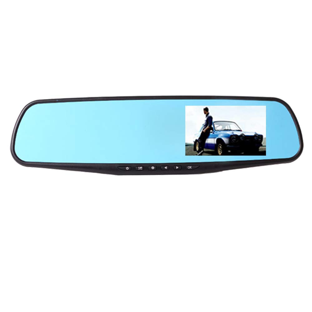 Ande Online 4.0 Inch HD 1080P Car Rearview Mirror Dash Cam with Blue Mirror - Night Vision, Loop Recording, Parking Monitor for Safe Driving (Perfect for Uber/Lyft/Taxi Drivers)