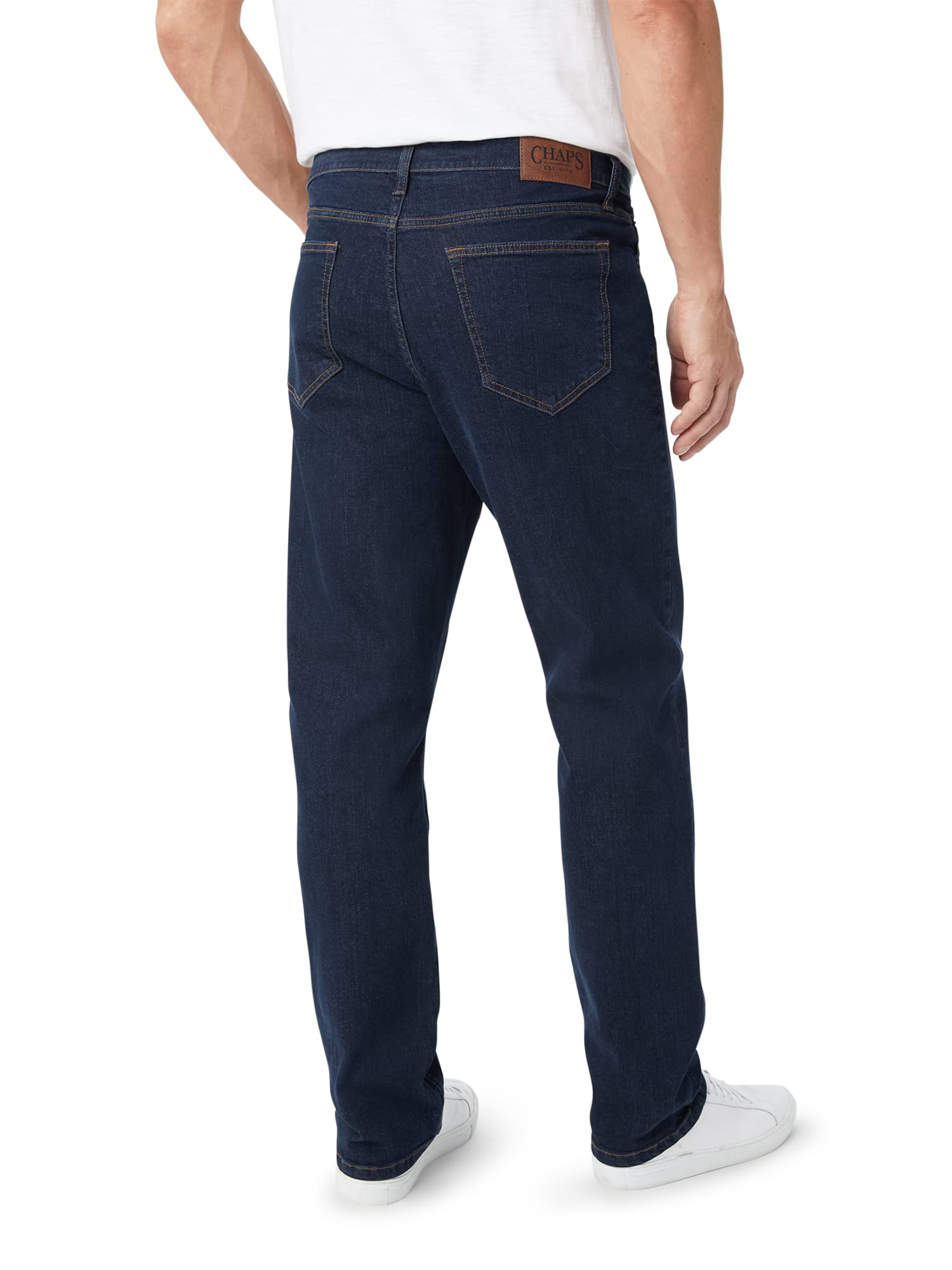 Chaps Men's Straight Leg Comfort Stretch Denim Jeans - Regular & Slim Fit for Everyday Wear | Casual, Office & Weekend Outfits