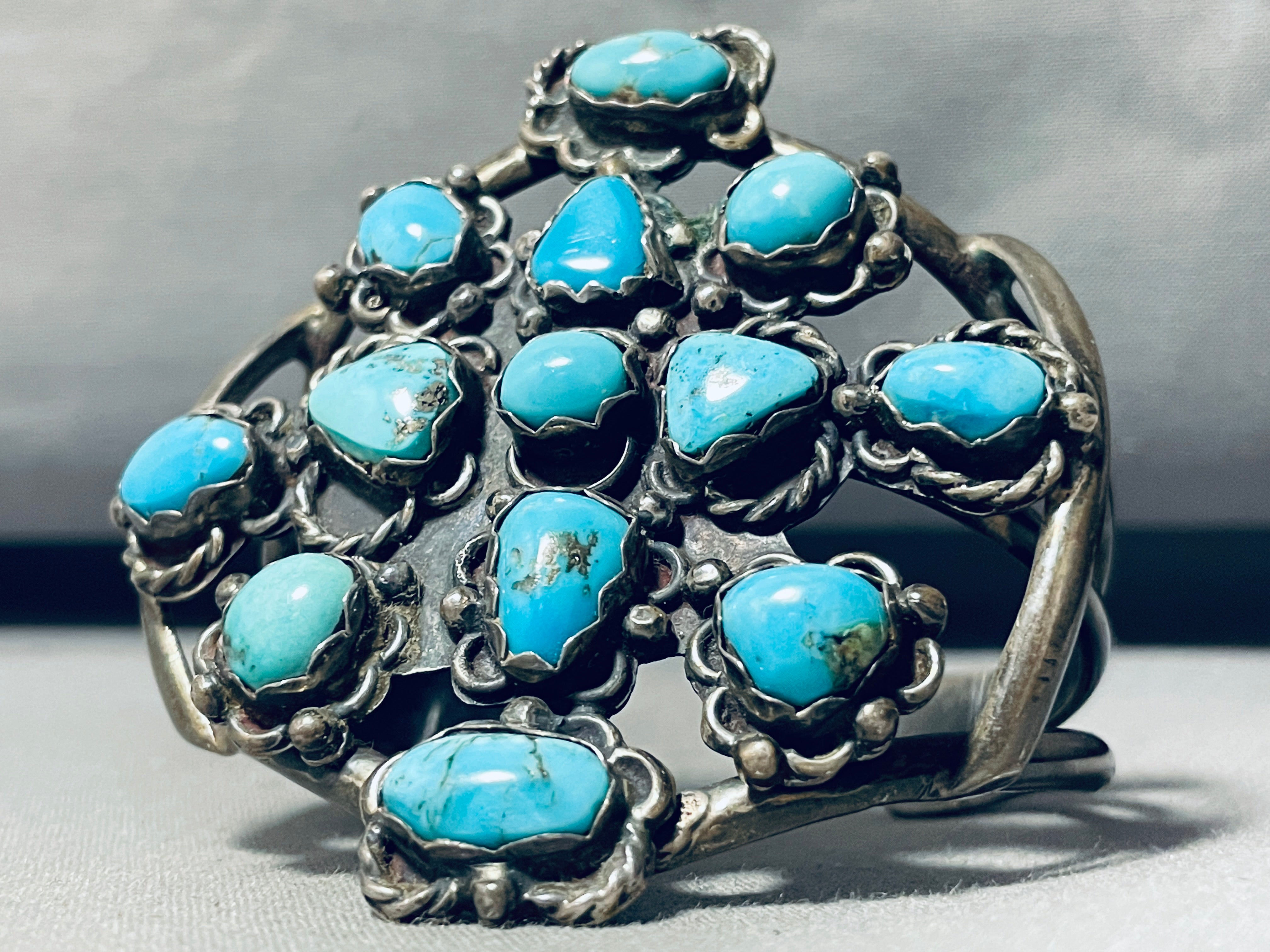 Authentic Vintage Navajo Turquoise Sterling Silver Bracelet - Handcrafted Artist Signed - Perfect for Boho Fashion & Southwest Jewelry Collection