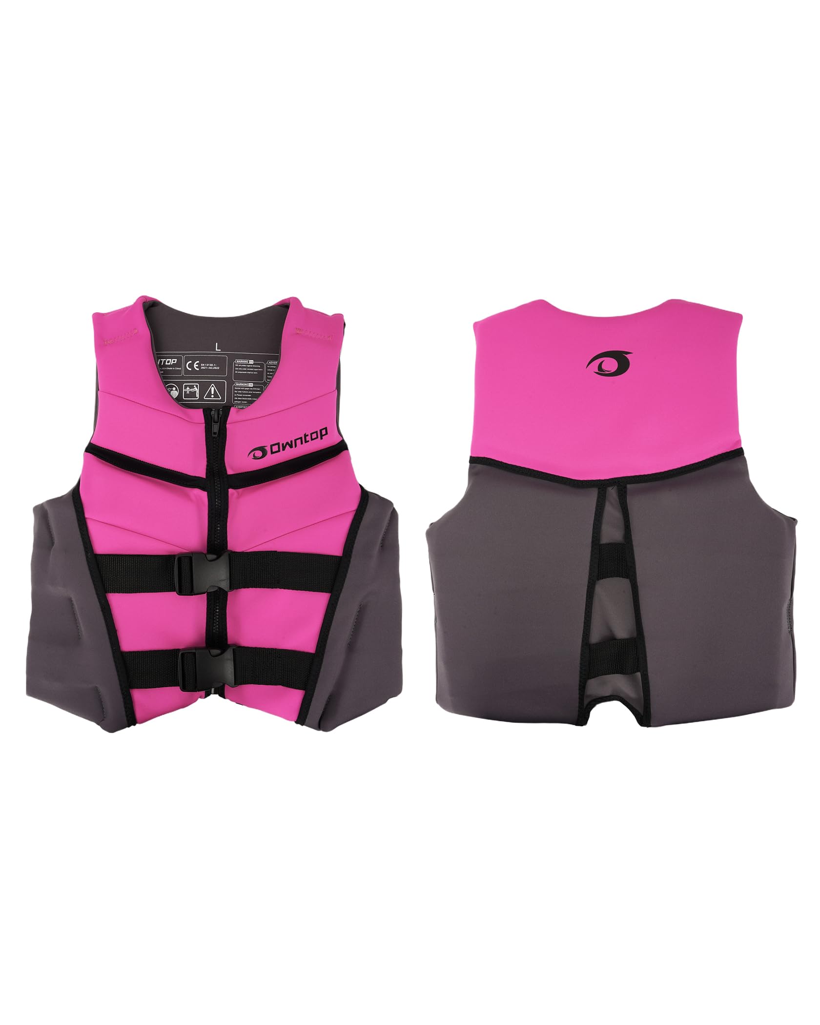 Owntop Youth Kids Swim Vest - Lightweight & Quick-Dry Adjustable Buoyancy Aid with Buckles & Zipper for Kayaking, Swimming Training, Boating & Water Sports (Fits 50-125 lbs) - Perfect for Pool Safety, Beach Activities & Summer Water Fun