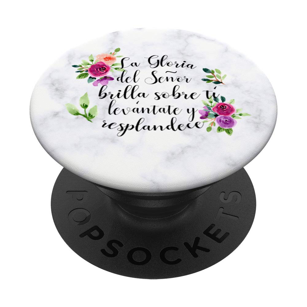 Bible Verses Quotes - Spanish Watercolor Floral PopSockets PopGrip | Swappable Phone & Tablet Grip for Daily Inspiration & Faith-Based Decor
