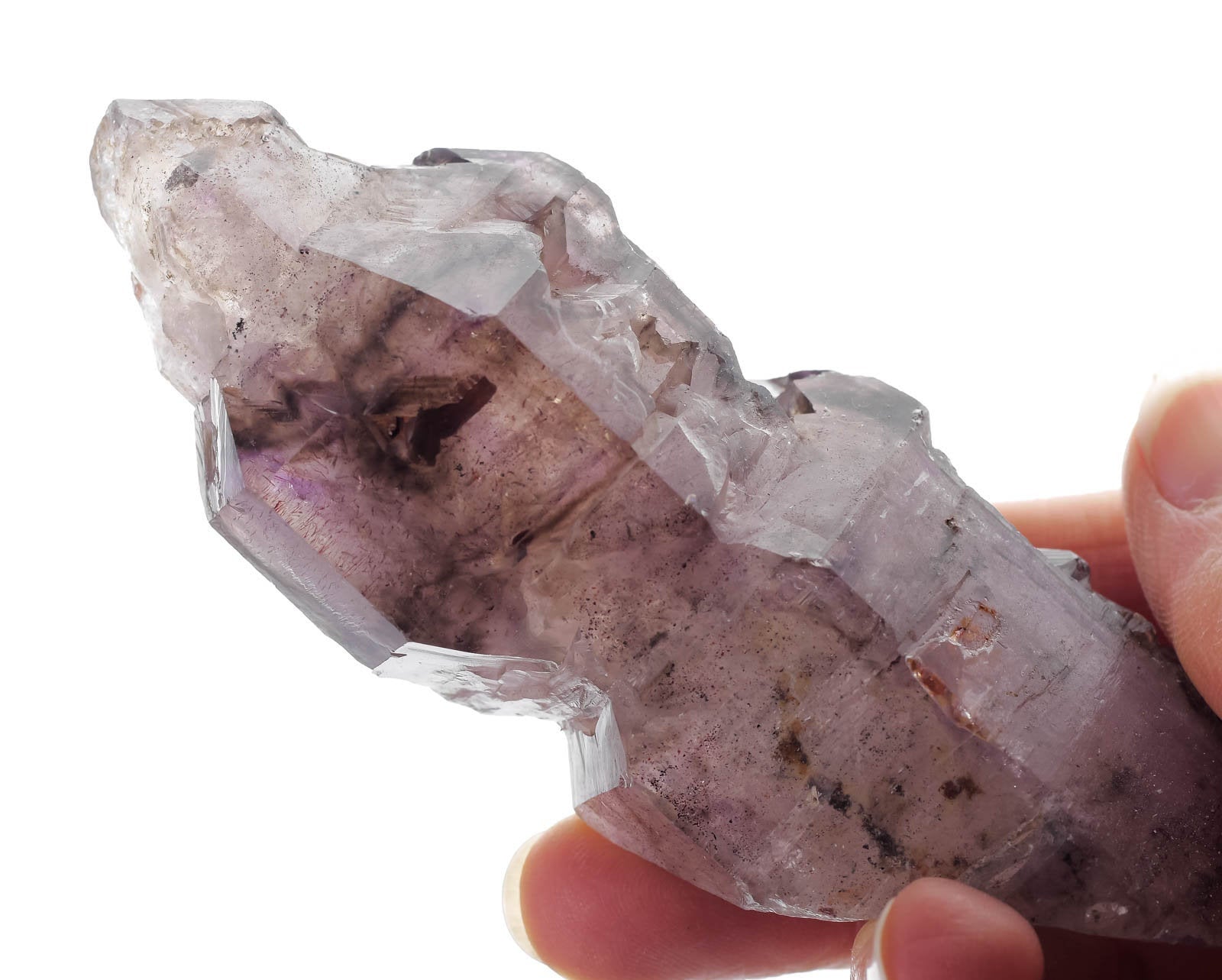 Natural Amethyst with Red Hematite Needles - Raw Crystal Birthstone, Unique Gift for Women & Men, Boho Home Decor | Perfect for Meditation, Healing & Spiritual Practices