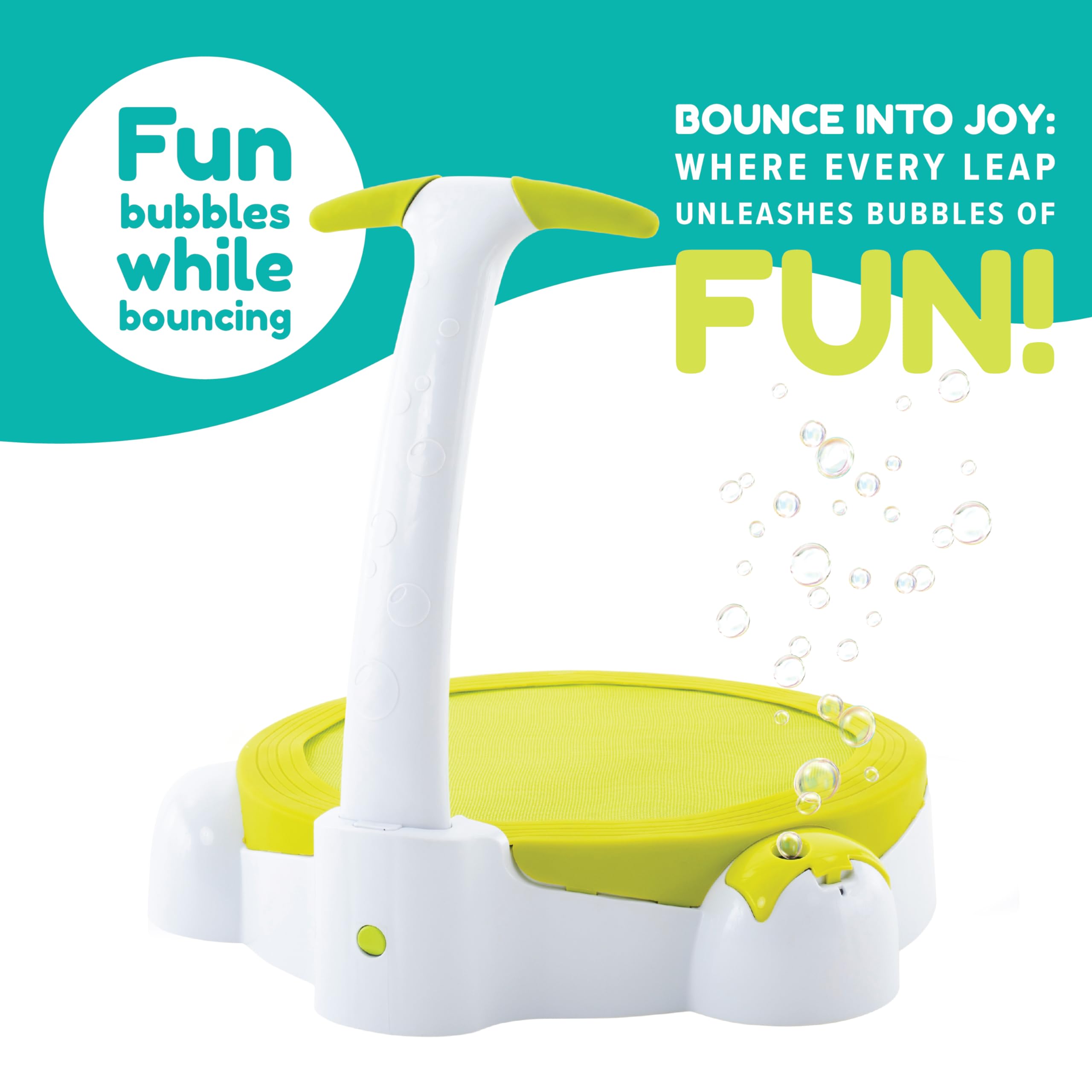 TP Toys Bubble Bouncer Mini Trampoline for Toddlers Ages 1-2 | Small Indoor/Outdoor Trampoline with Built-in Handle & Foldable Design | Fun Bubble Play Activity for Kids | Perfect for Backyard Play, Birthday Parties & Preschool Exercise