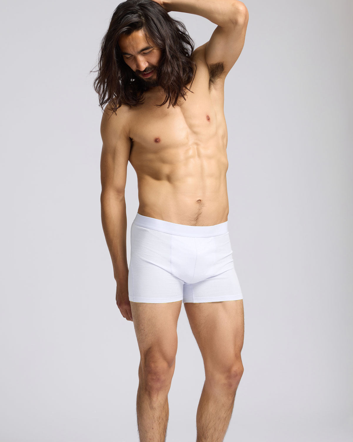 Organic Cotton Boxer Briefs 3-Pack for Men - Breathable Soft Underwear - Optical White - Perfect for Workout, Travel & Everyday Comfort