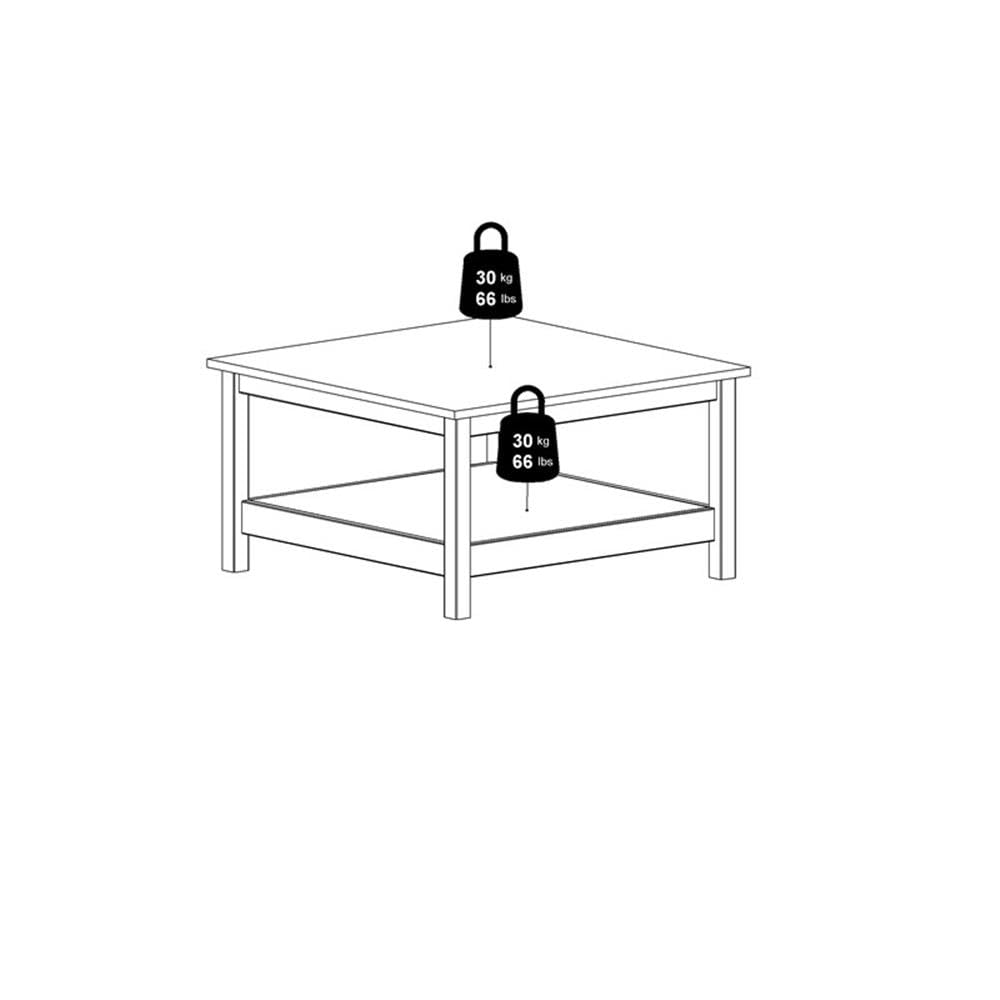 Pemberly Row Black Matte Coffee Table - Modern Living Room Furniture for Home Decor & Entertainment