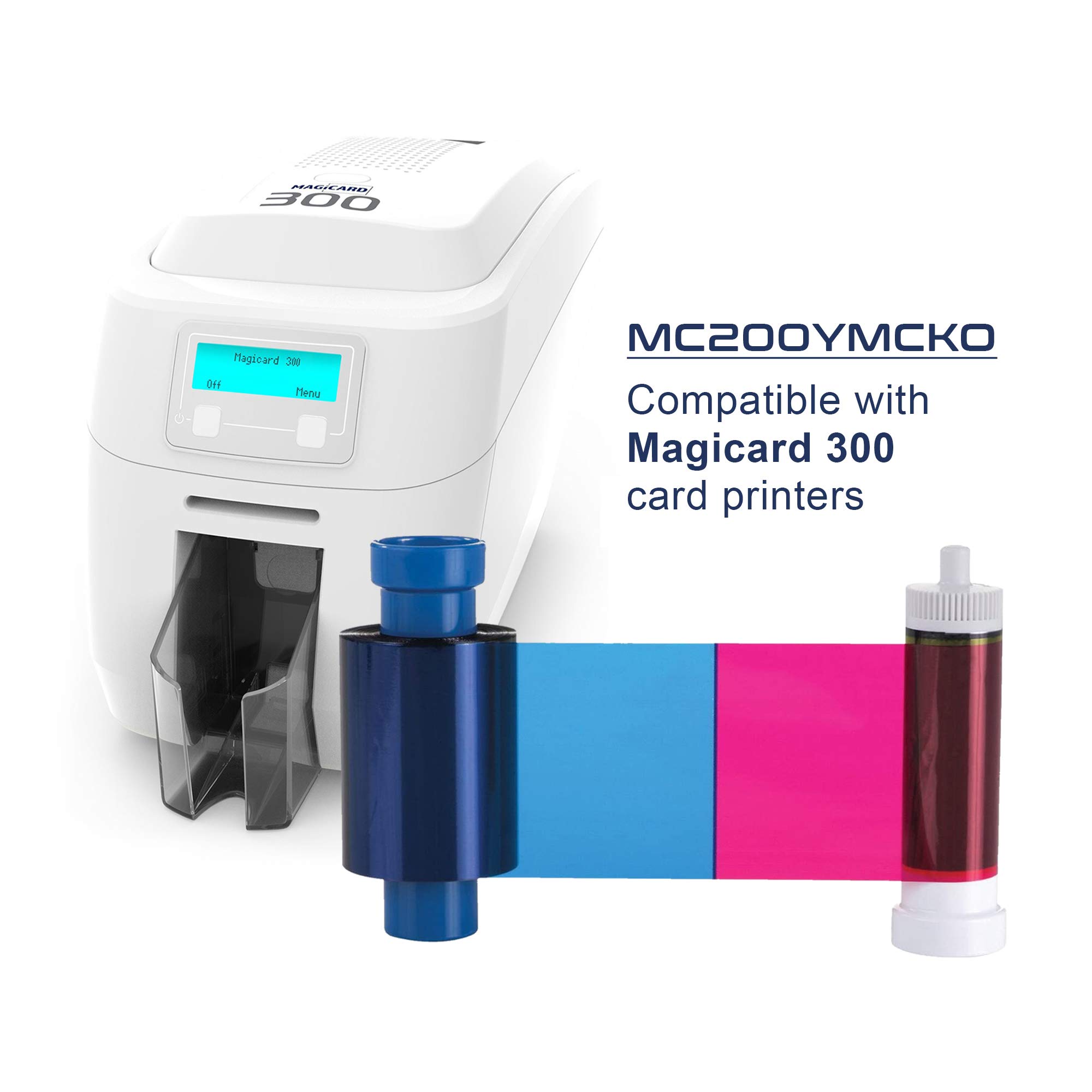 Evolis YMCKO High-Quality Ribbon Cassette (R5F008AAA) - 300 Print Color Ribbon Compatible with Evolis Primacy Printer | Perfect for ID Card Printing, Badge Making & Secure Document Production