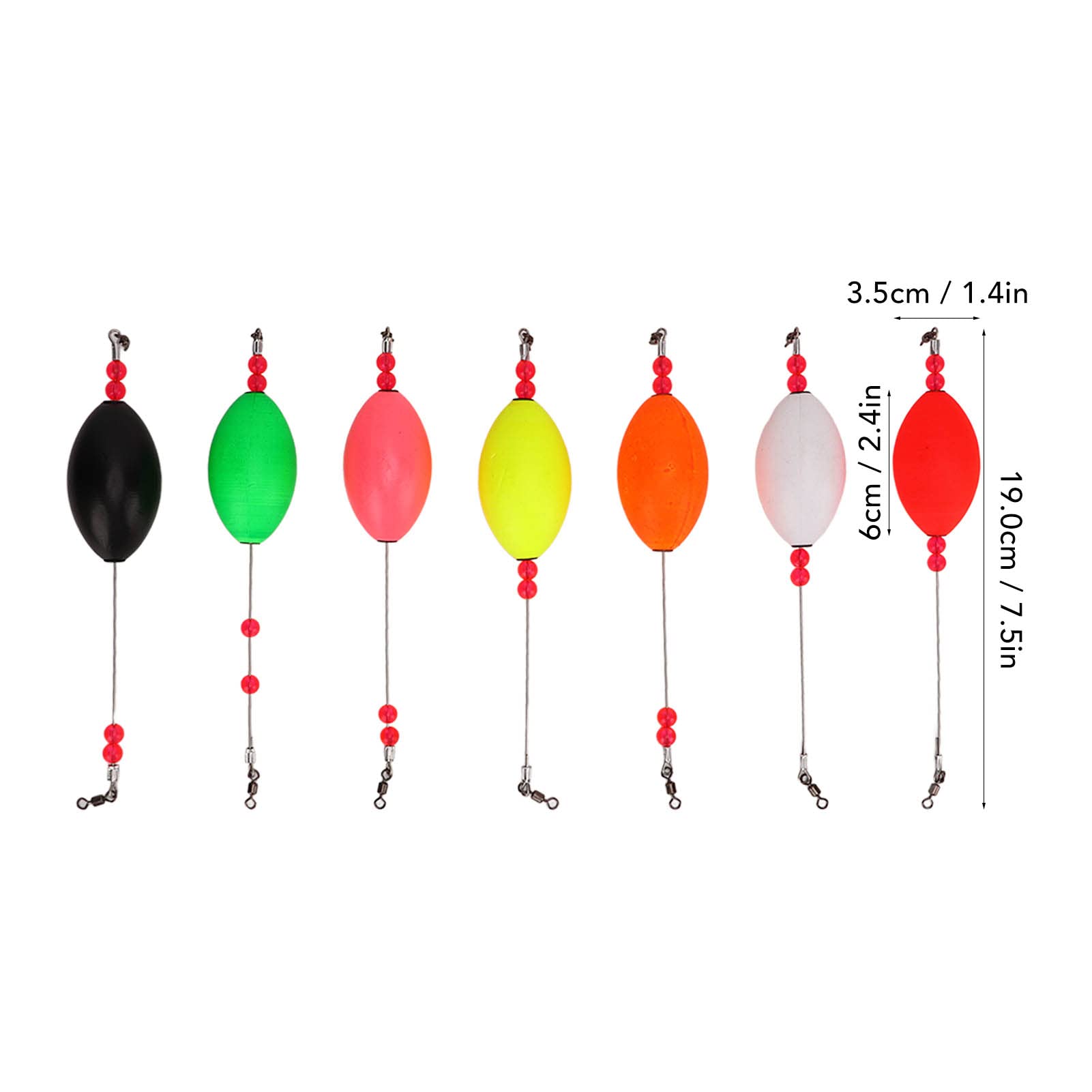**SUNGOOYUE 7Pcs Sensitive Lightweight Fishing Floats - Bright Color Anti-Collision Bobbers for Long Distance Sea Fishing - Perfect for Saltwater, Freshwater, and Surf Fishing**
