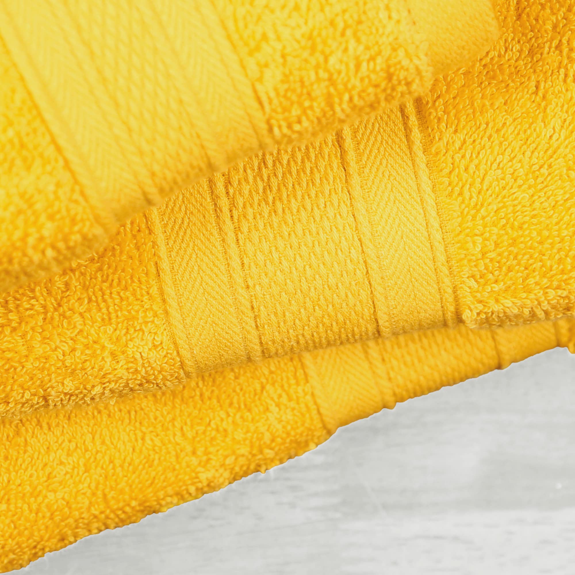 TRIDENT Soft & Plush Luxury Towel Set - 100% Cotton Bath & Hand Towels (6-Piece, Mustard Yellow) | Ultra Absorbent for Spa, Hotel & Home Bathroom Use