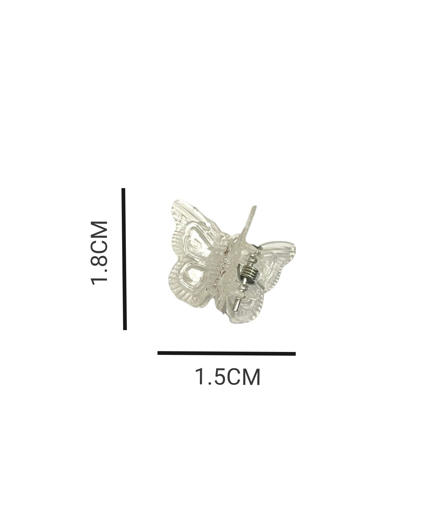 12pcs Small Clear Butterfly Hair Claw Clips for Women & Girls - 1.8CM Plastic Hair Clamps (Transparent) - Perfect for School, Work, Parties & Everyday Hairstyles