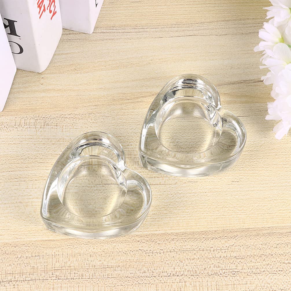FOMIYES 3-Piece Heart Shaped Glass Candle Holders Set - Clear Tapered Candlesticks, Pillar Candle Stand & Cone Incense Holder for Tabletop Decor, Romantic Dinner, Wedding Centerpiece & Home Decoration