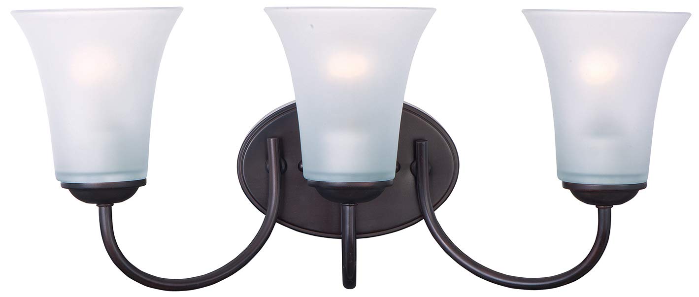 Logan 3-Light Bathroom Vanity Light Fixture - Modern LED Lighting for Bathroom Mirror, Sink Area and Makeup Station (Oil Rubbed Bronze Finish)