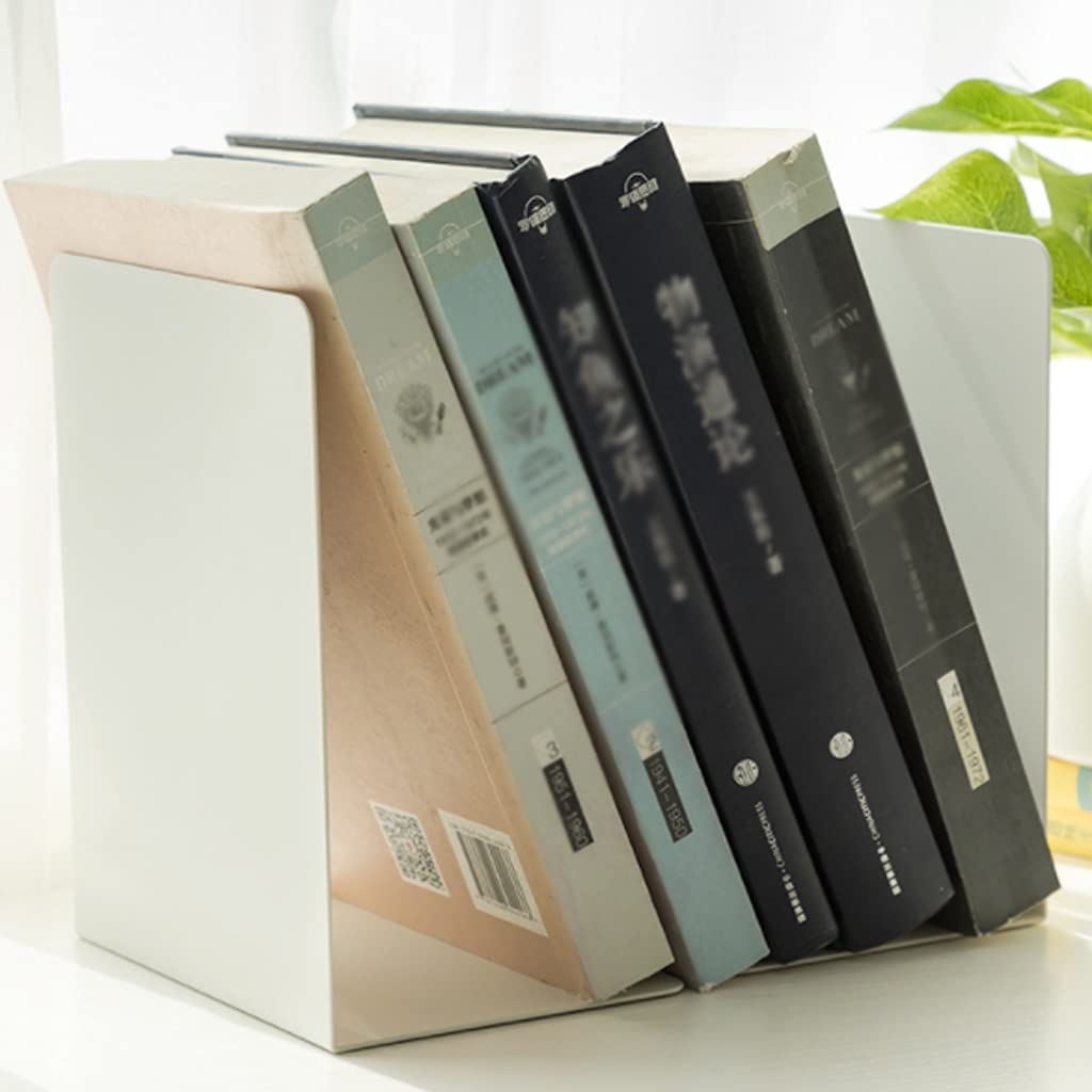 Heavy Duty Iron Bookends - Thick & Smooth Bookshelf Organizer for Students & Office - Green - Perfect for Desks, Shelves & Home Libraries