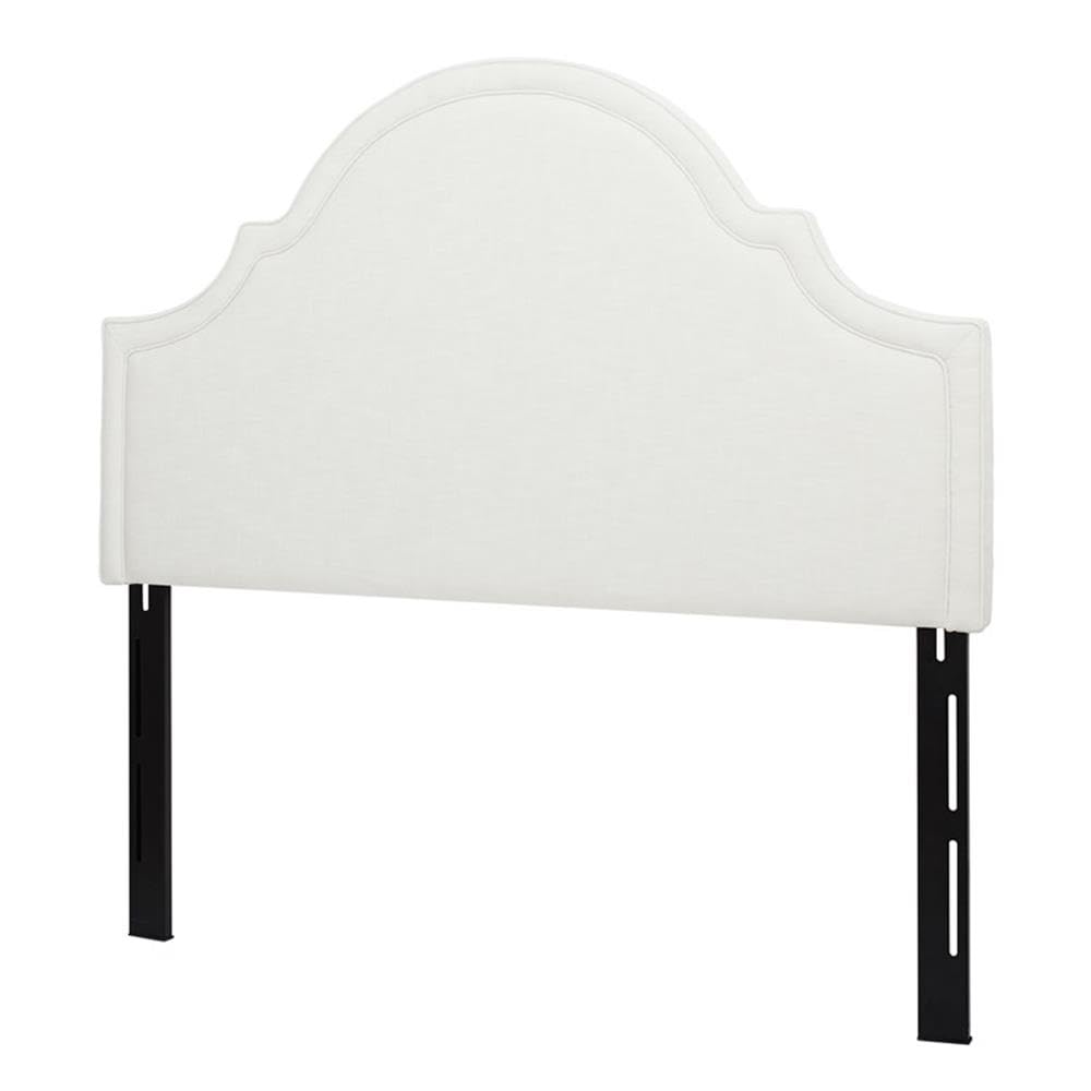 MAKLAINE Modern Hardwood Upholstered Queen Size Headboard in Antique White - Elegant Bedroom Furniture for Master Bedroom & Guest Room Decor
