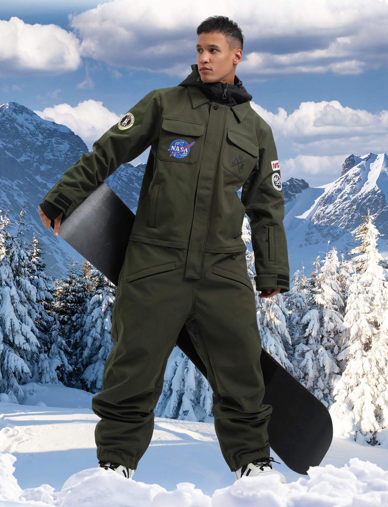 GSOU SNOW Waterproof Windproof Insulated Ski Suit for Women & Men - One Piece Snowsuit for Skiing, Snowboarding & Winter Sports | Perfect for Ski Resorts & Snowy Adventures