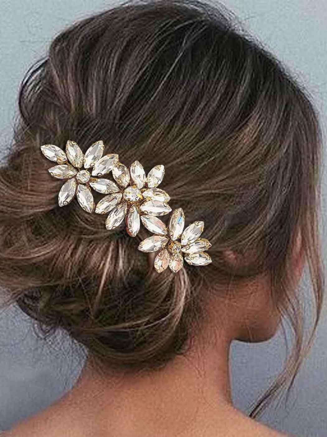 Crystal Bridal Hair Comb - Gold Wedding Hair Accessories for Women & Girls - Perfect for Brides & Special Occasions