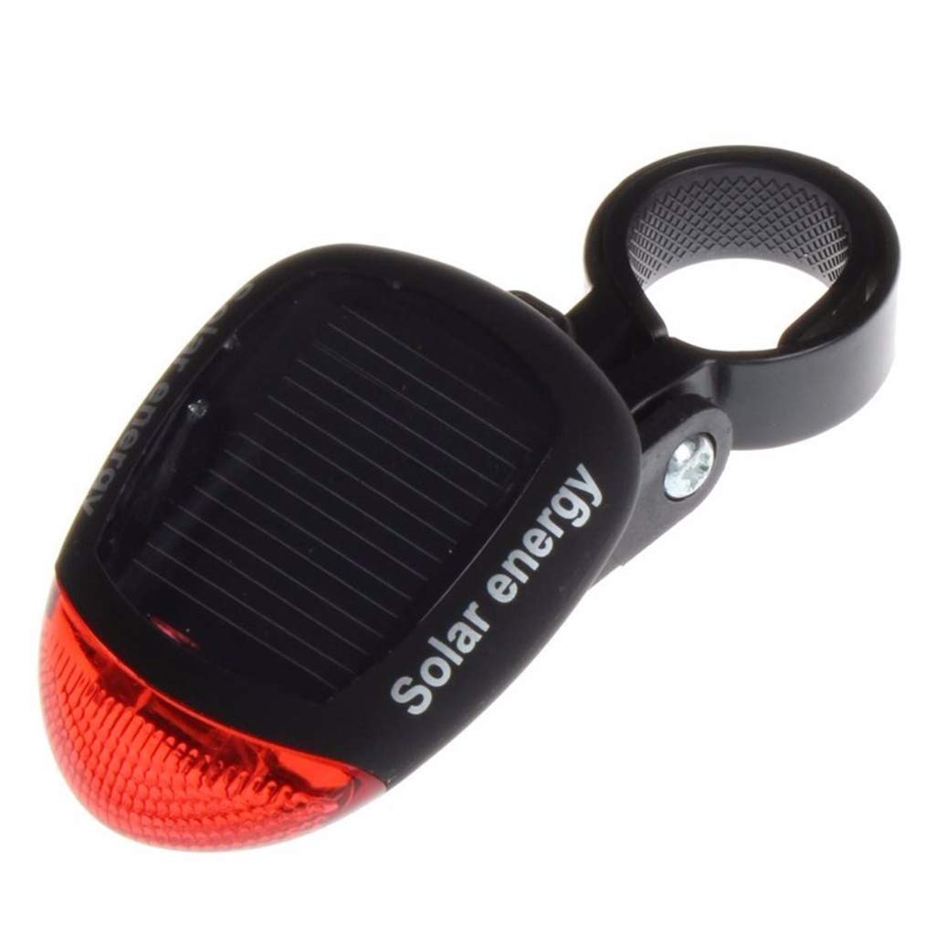 Solar Powered Rechargeable LED Bike Tail Light - USB Charging Bicycle Rear Safety Light for Night Cycling, Running, Commuting & Outdoor Activities - Waterproof & Bright Warning Signal for Road Safety