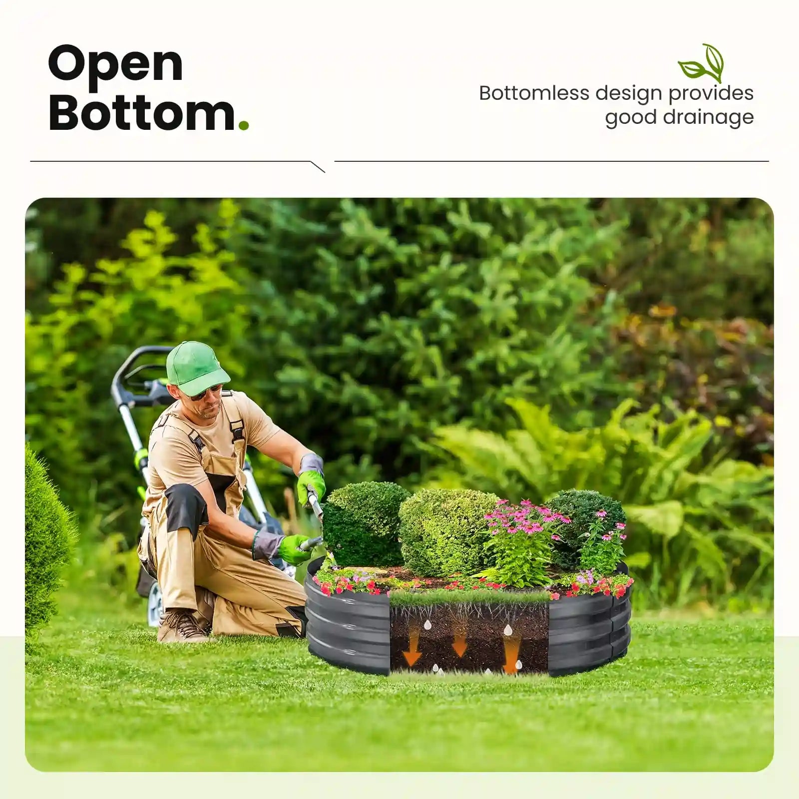 2 Pack Screwless Raised Garden Beds - Easy Assembly Metal Planter Box for Vegetables, Flowers & Herbs - Perfect for Backyard, Patio & Urban Gardening