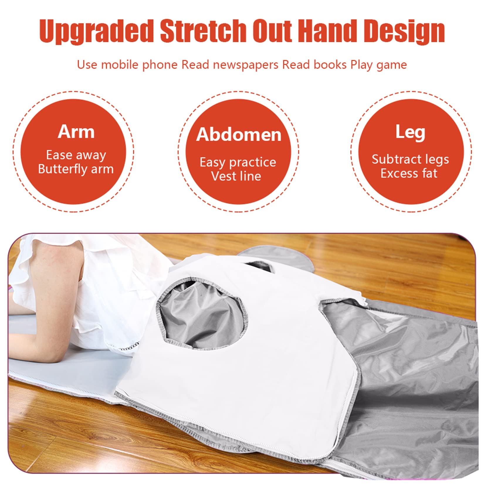 ZZMFORE Infrared Sauna Blanket for Weight Loss & Detox - Digital Electric Heating Pad with 2-Zone Temperature Control, 50 Plastic Films - Portable Slimming Blanket for Home Spa, Relaxation & Body Contouring