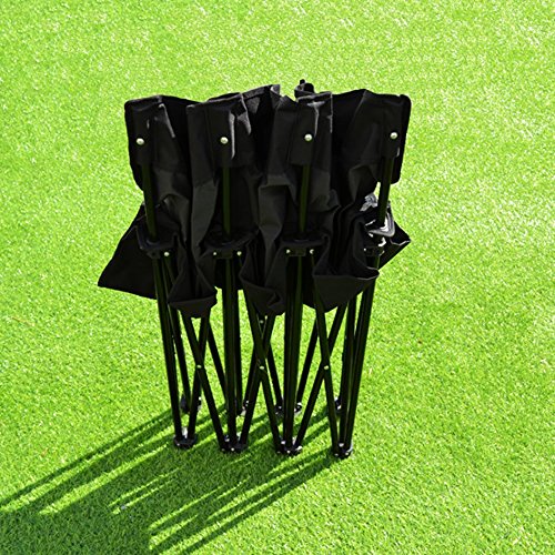 BenefitUSA 3-Seater Portable Folding Sideline Bench - Waterproof Outdoor Sports Team Bench for Football, Soccer & Baseball - Black | Perfect for Games, Practices & Park Use