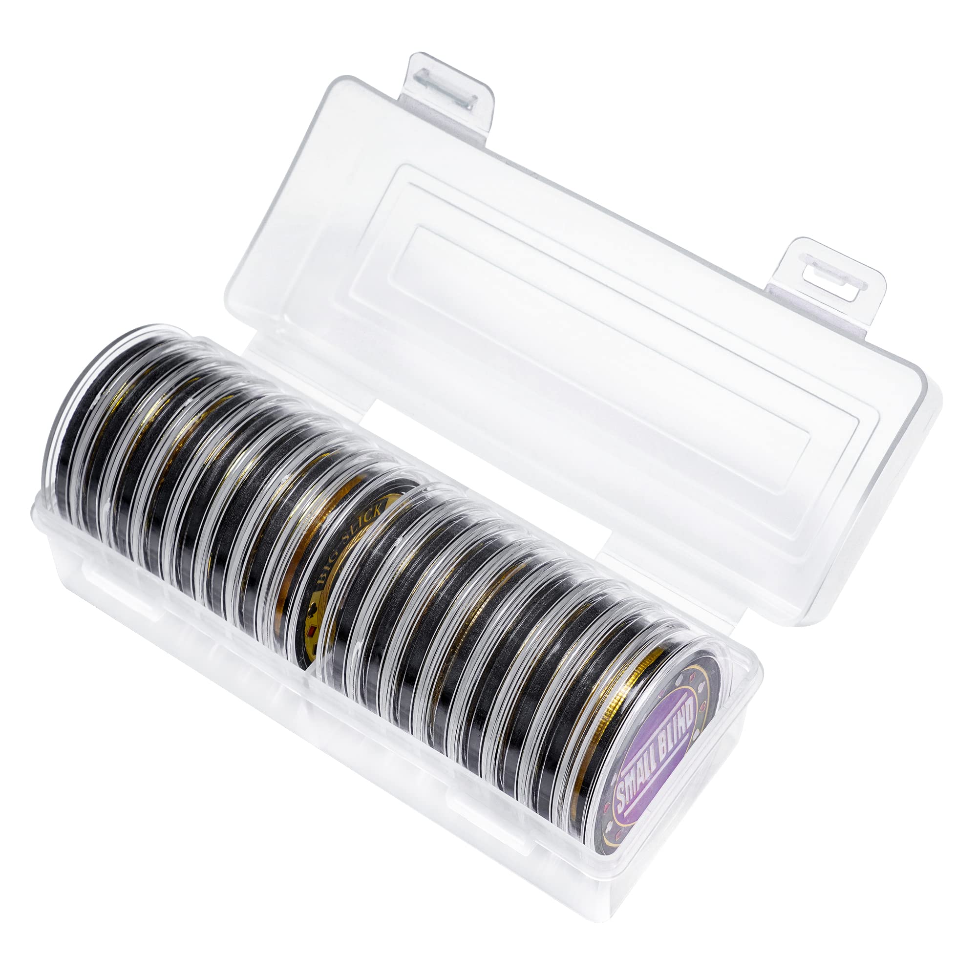 LuluCircle Poker Card Protector & Chip Set - 16-Piece All-in-One Poker Accessories with Plastic Case, Perfect for Texas Hold'em, Blackjack & Casino Night - Great Poker Gifts for Men & Women, Poker Tournament Essentials