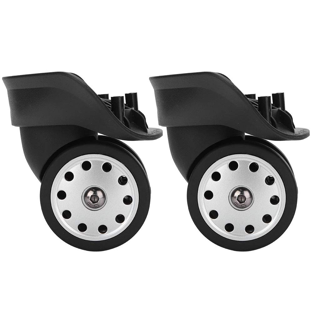 2Pcs Universal Luggage Caster Wheels - A88 PP PET Swivel Replacement Wheels with Multihole Design & Accessories for Suitcase Repair (Black) | Perfect for Travel Luggage, Carry-Ons & Spinner Case Maintenance