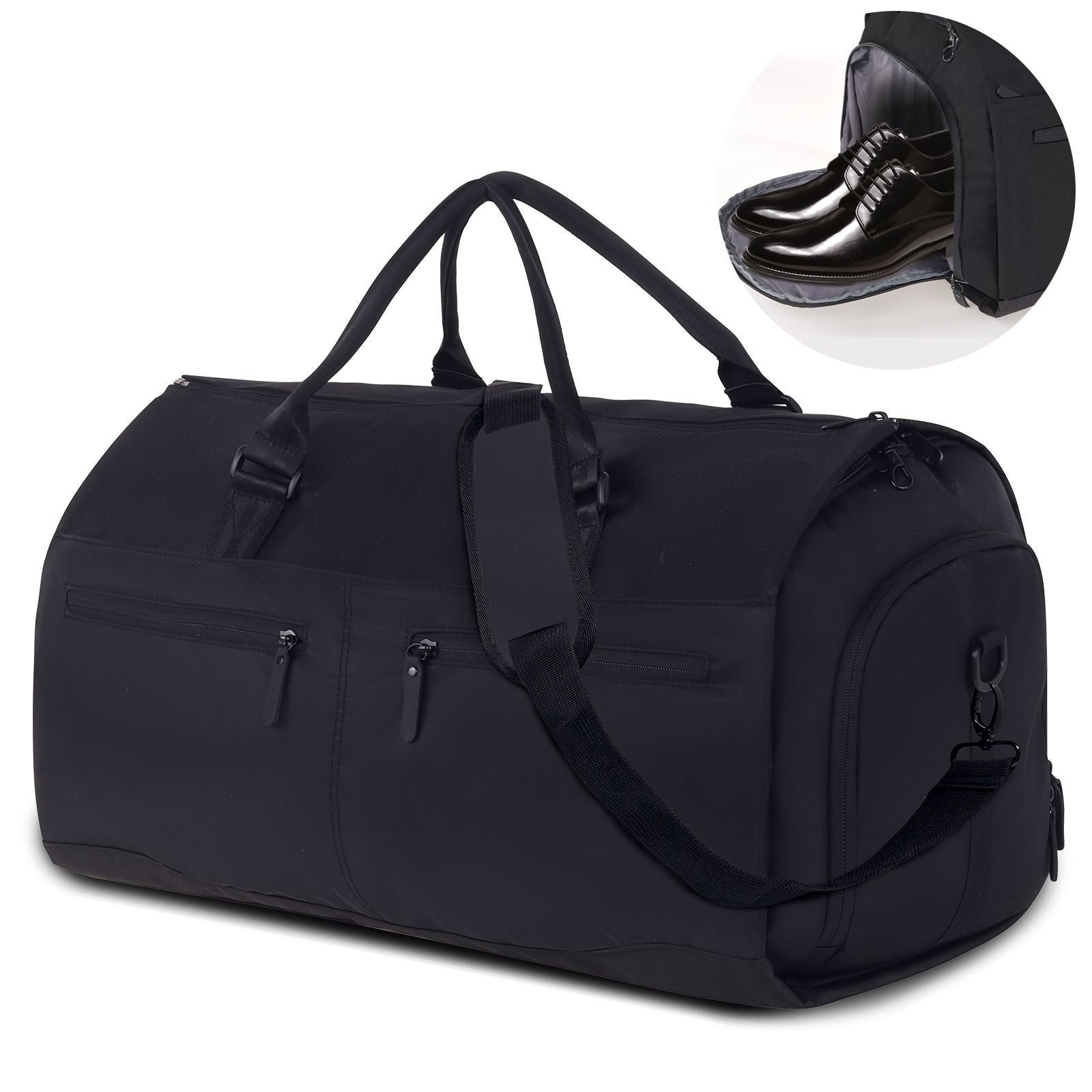 Travelite TL230620 Roll Up Garment Duffle Bag - Water-Resistant Carry On Luggage for Business Travel & Gym - Black