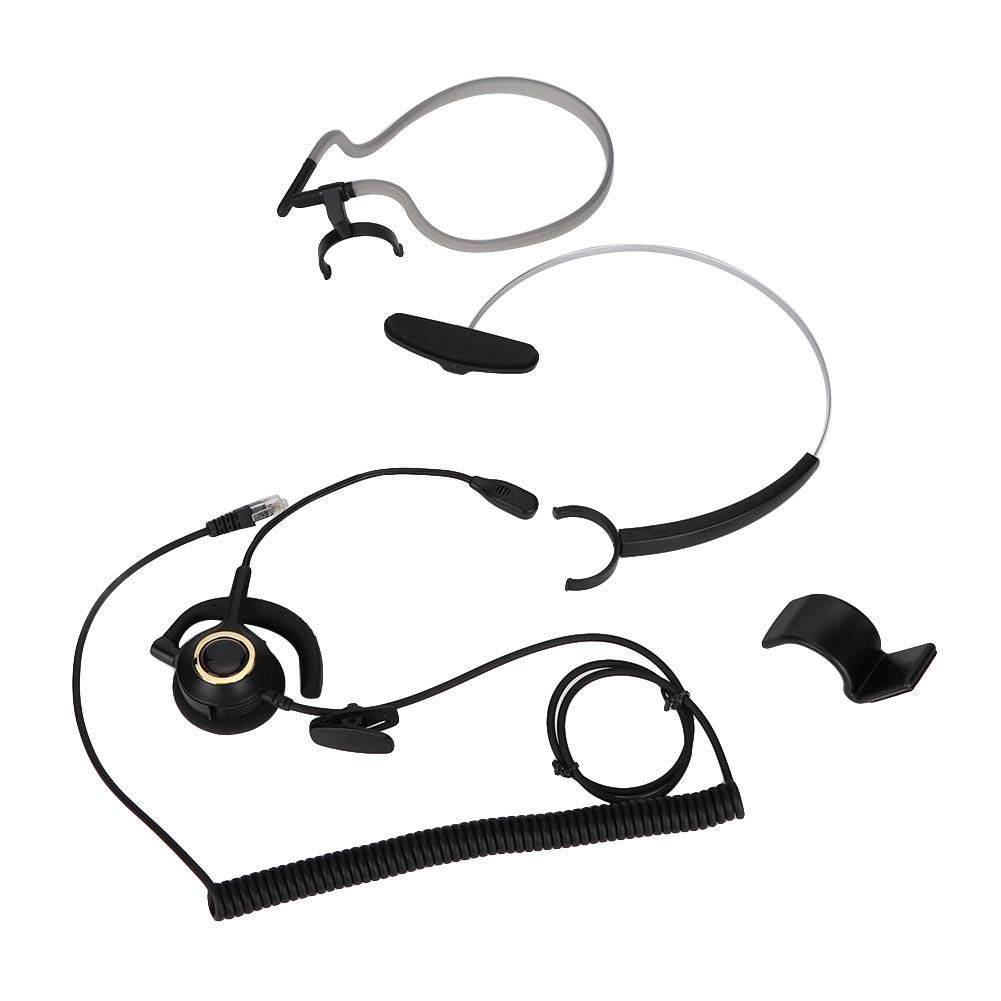 Noise Cancelling Traffic Headset with RJ9 Connector - Crystal Clear Ear Hook Headphones for Call Centers & Offices - Compatible with Most Phones (No Adapter) - Perfect for Customer Service, Telemarketing & Remote Work