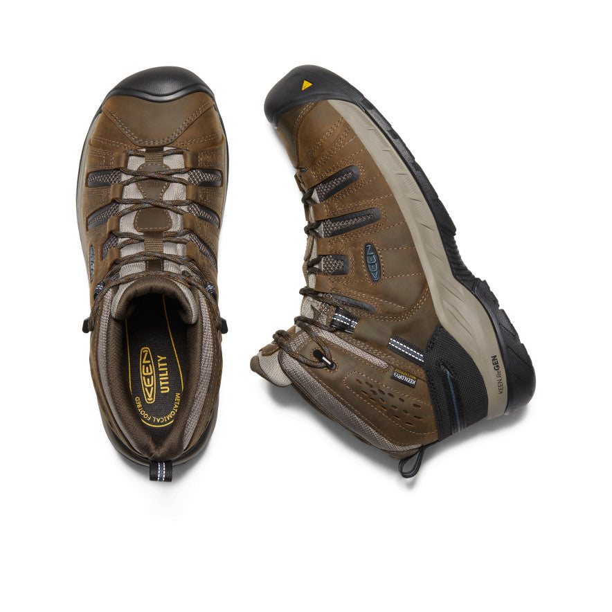**Men's Flint II Waterproof Steel Toe Work Boots - Cascade Brown/Orion Blue - Durable Safety Boots for Construction, Hiking & Outdoor Work**