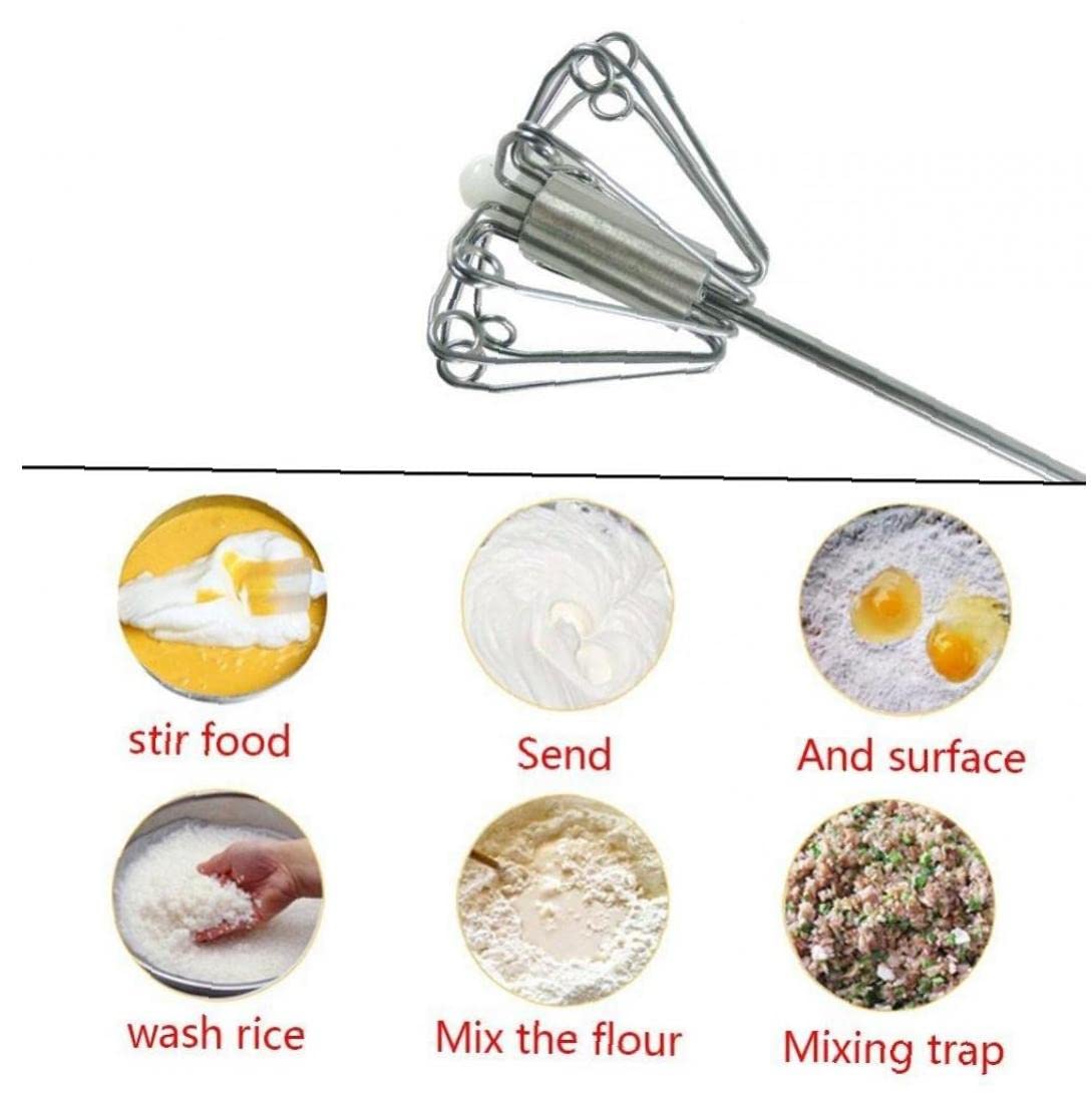 Stainless Steel Hand Mixer - Manual Egg Beater & Whisk for Baking, Cooking, Cream Blending - Perfect for Kitchen, Home Baking, Cake Decorating, Dough Mixing